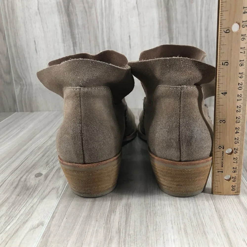 Dolce Vita Ankle Boots Womens 9 Brown Suede Slip On Booties